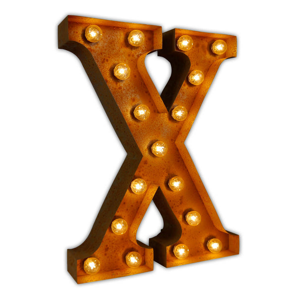 VINTAGE MARQUEE LETTER LIGHT X IN CIRCUS FAIRGROUND STYLE WITH LIGHTBULBS